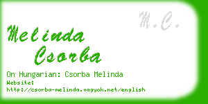 melinda csorba business card